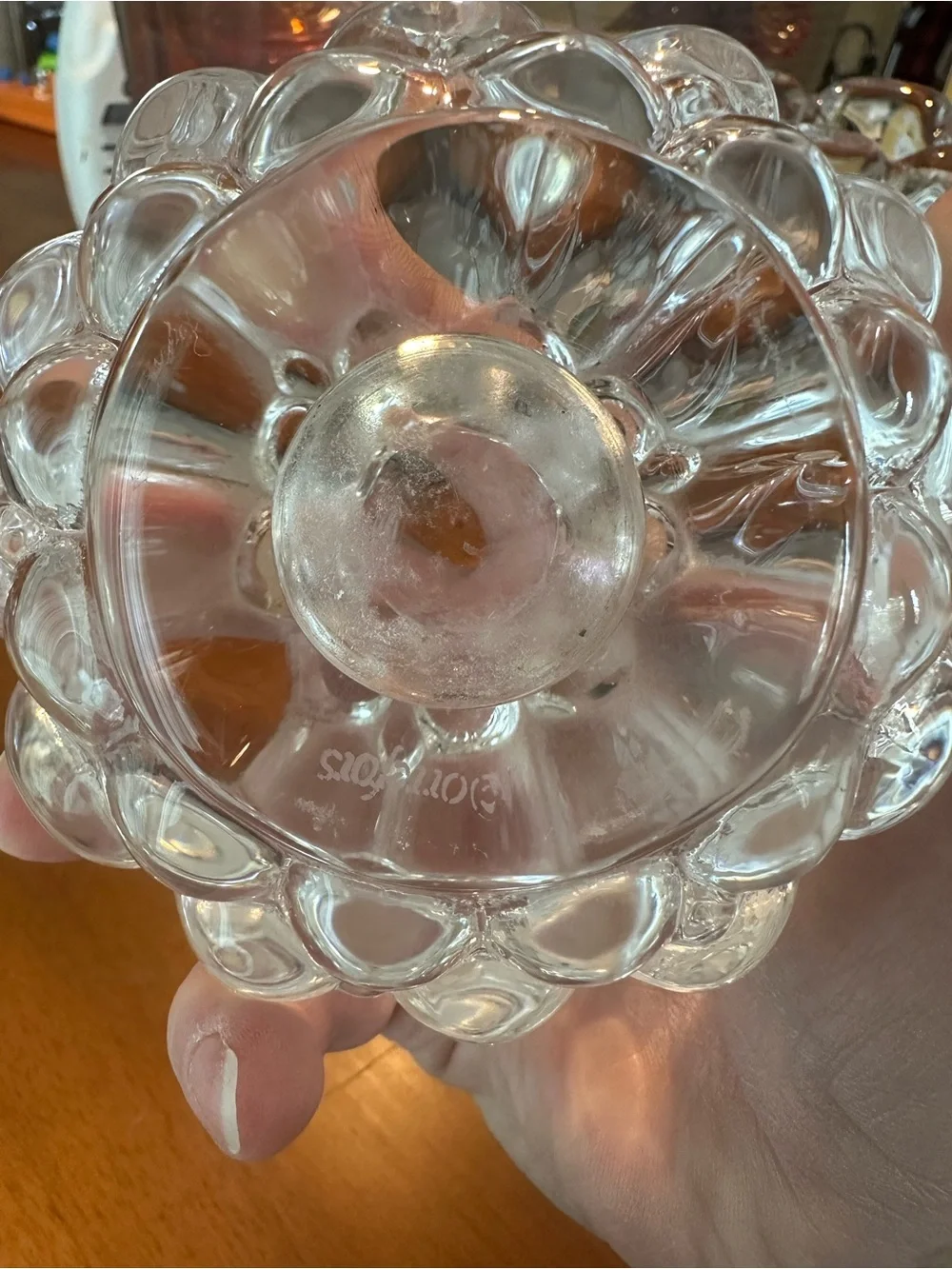 Orrefors Crystal Raspberry votive holder.